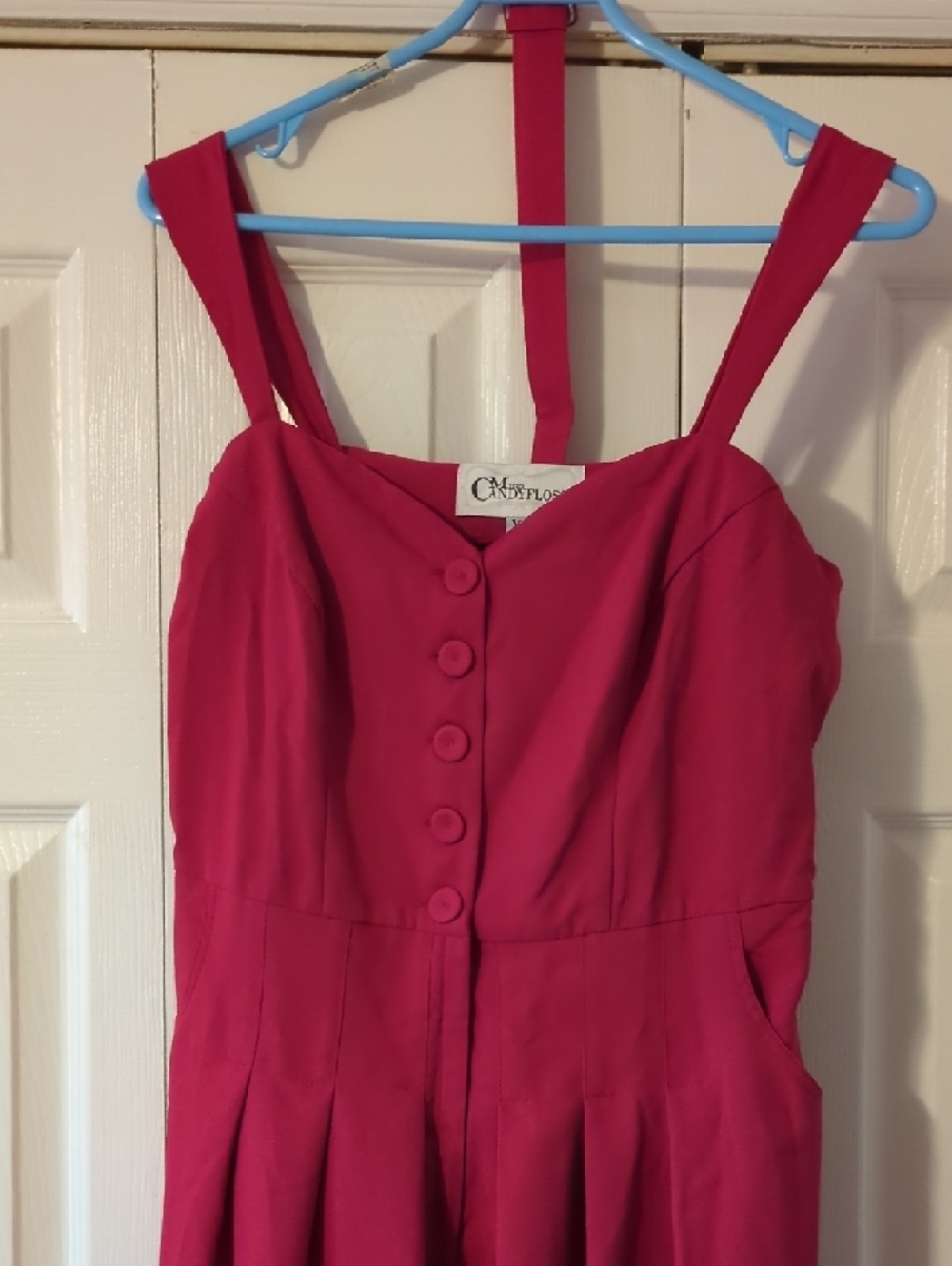 Miss Candyfloss Raspberry Button-Front Jumpsuit - Picture 2 of 4
